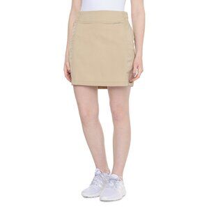 Eddie Bauer Size Large Twin River Stripe Cargo Skirt Beige Pull On Stretch NWT